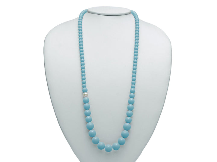 Collana Donna Miluna Girocollo In Pasta Di Turchese A Scalare E Perla PCL4665