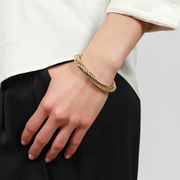 Bracciale Donna Unoaerre Torchon Dorato Rigido 587406