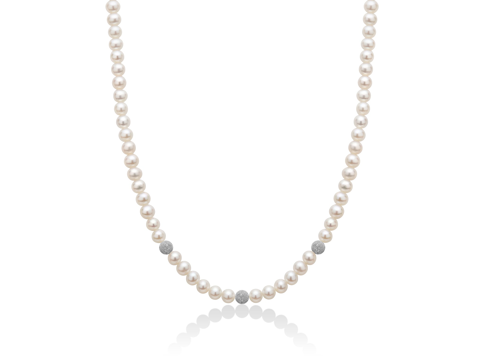 Collana Girocollo Perle Miluna Chiusura In Oro Bianco 750 PCL1701BV