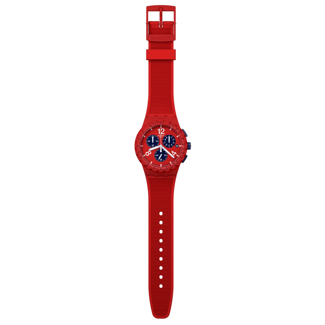 Orologio Unisex Swatch Primarly Red Blu Quarzo Cronografo Data SUSR407