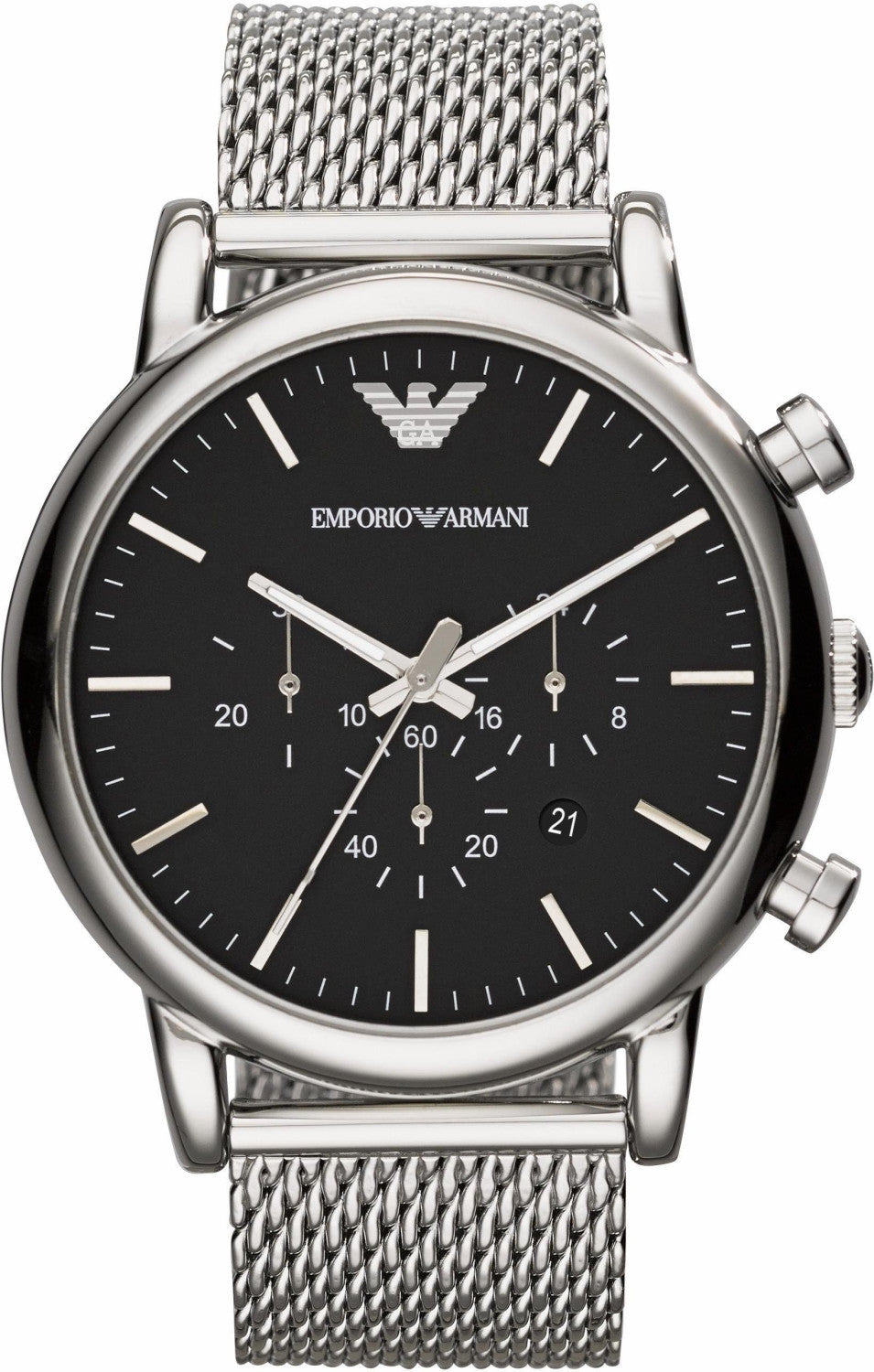 Orologio Uomo Emporio Armani Cronografo Cinturino Milano Fondo Nero  AR1808