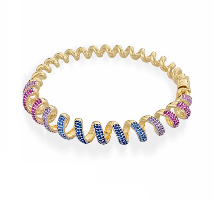 Bracciale Donna Sogni Bronzo Rigido Vortice Zirconi Multicolor LBR005GM