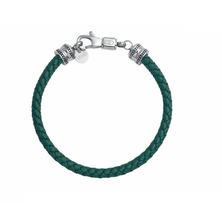 Bracciale Uomo Liu Jo Acciaio Lucido e pelle Verde MLJ669