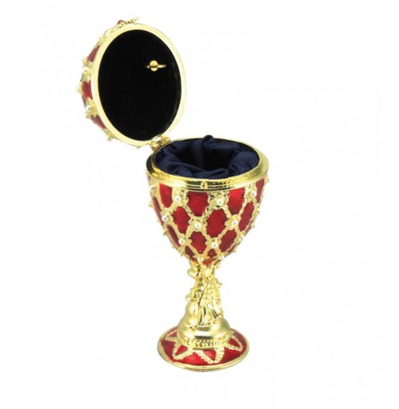 Scultura Il Mondo Dei Carillion Uovo Dorato Verde 13.5 cm 23896