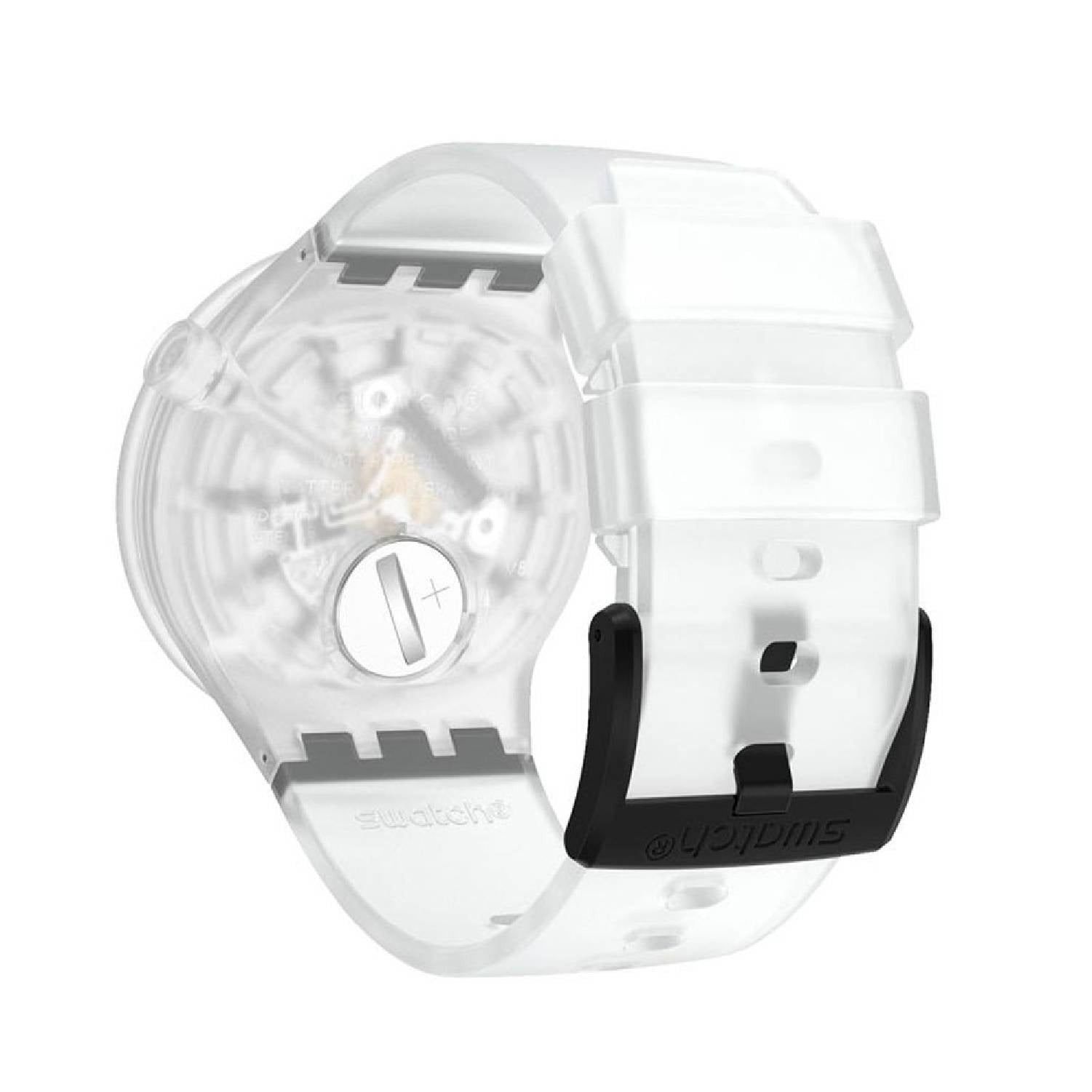 Orologio Uomo Gomma Swatch Big Bold Solo Tempo Quarzo Bianco Nero SO27E101