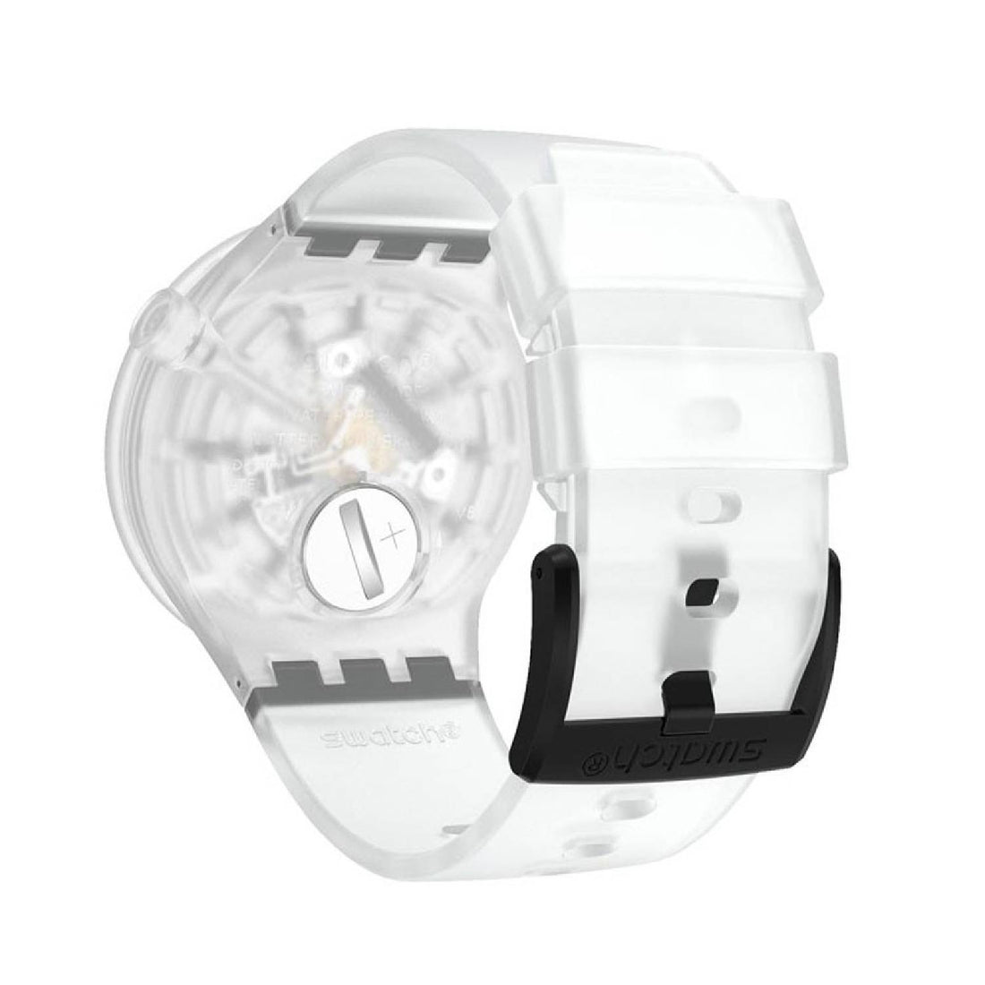 Orologio Uomo Gomma Swatch Big Bold Solo Tempo Quarzo Bianco Nero SO27E101