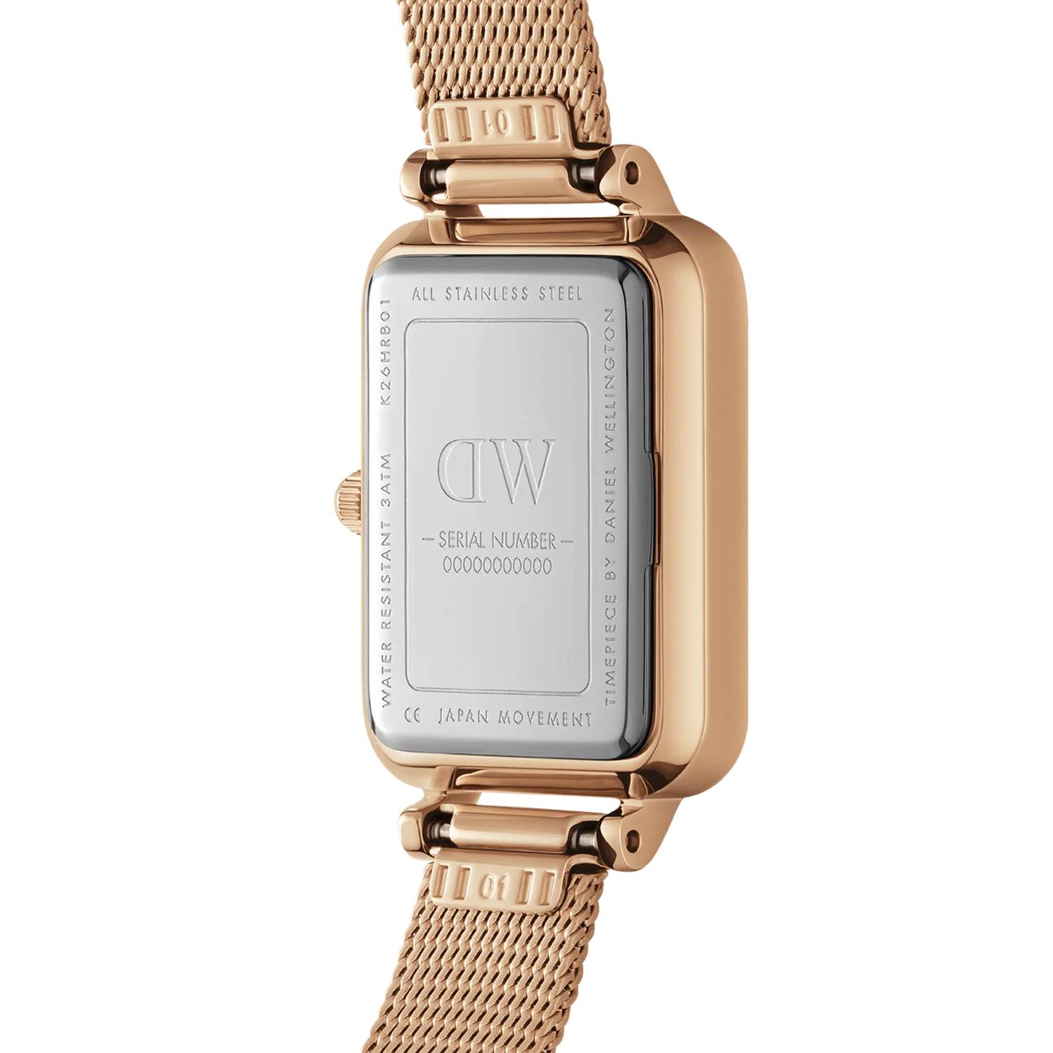 Orologio Donna Daniel Wellington Quadro Cassa 20 x 26 mm Acciaio Rosè DW00100431