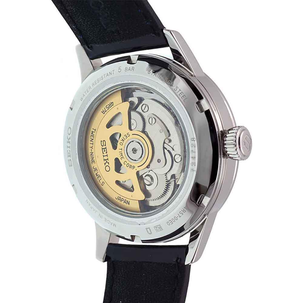 Orologio Uomo Seiko Presage Automatico Power Reserve Data Pelle Acciaio SSA343J1