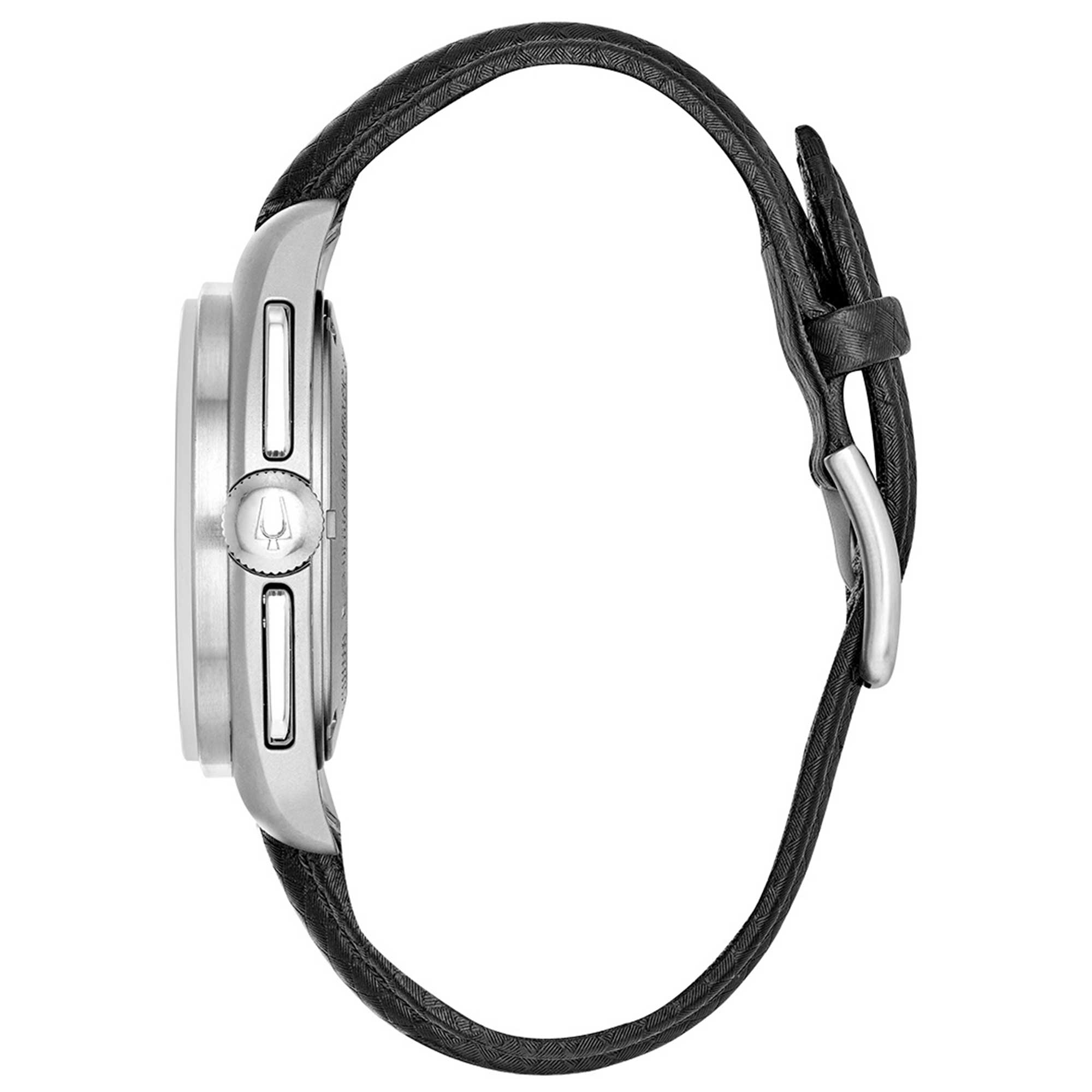 Orologio Uomo Bulova Quarzo Cronografo Lunar Pilot Nero Acciaio Pelle Data 96B251