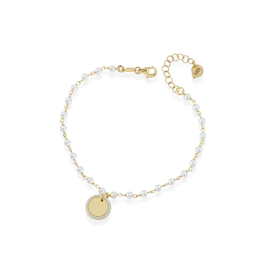 Bracciale Donna Kulto Argento 925 Dorato Perle KB925-11