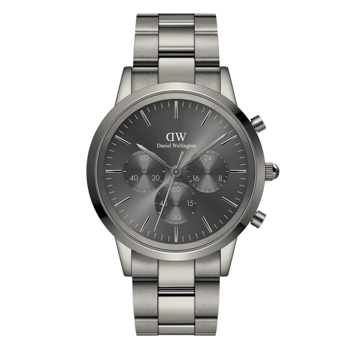Orologio Uomo Daniel Wellington Cronografo Quarzo Acciaio Grigio PVD 42 mm DW00100643