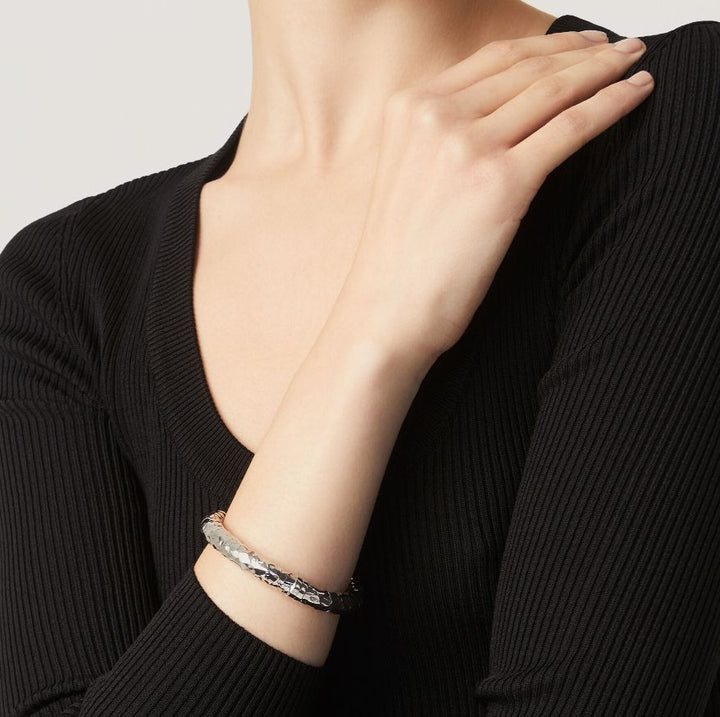 Bracciale Donna Giovanni Raspini Argento 925 Rigido Bangle Rock Grande 11673