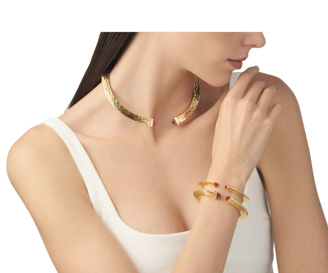Bracciale Donna Giovanni Raspini Argento Dorato 925 Semirigido Martellato 12297