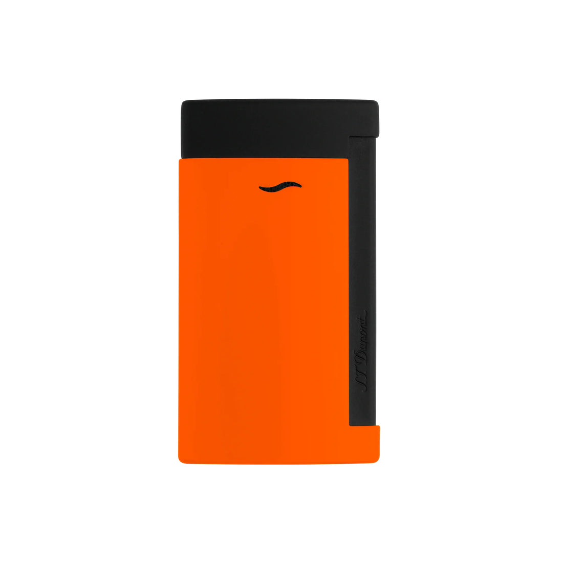 Accendino Uomo Dupont Acciaio Nero Slim Fluo Arancione 027769
