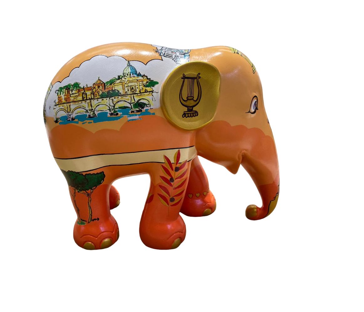 Scultura Elefante Onlylux ROME 15cm Resina Dipinto A Mano 8858831271364