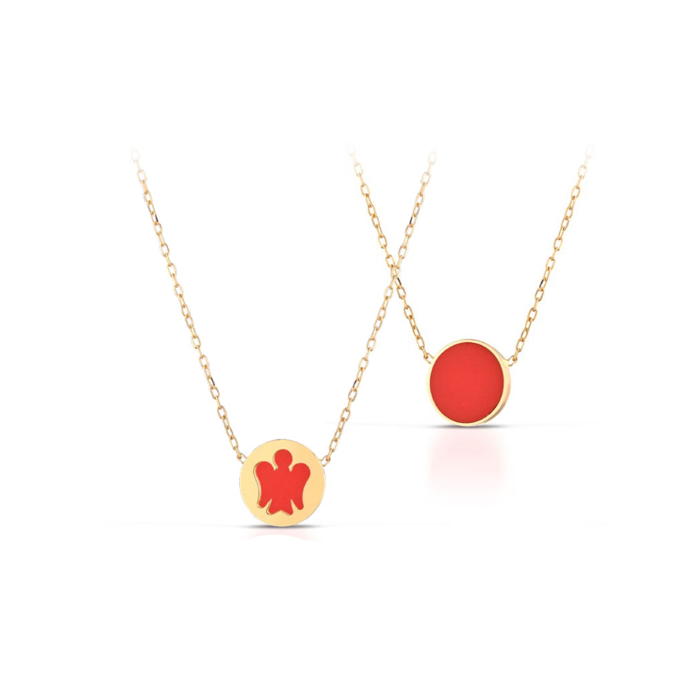 Collana Donna Ragazza Roberto Giannotti Angelo Oro Giallo 18 KT Corallo PZ687