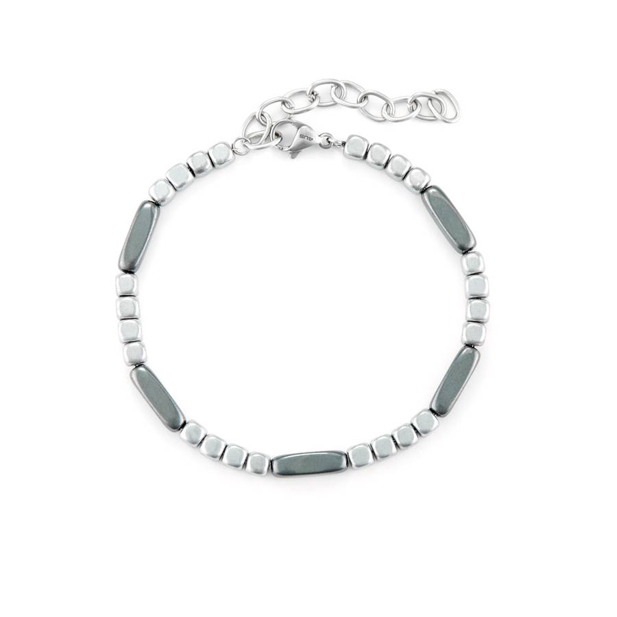 Bracciale Uomo 4US Cesare Paciotti Acciaio Cubi Ematite Lucida 4UBR6725