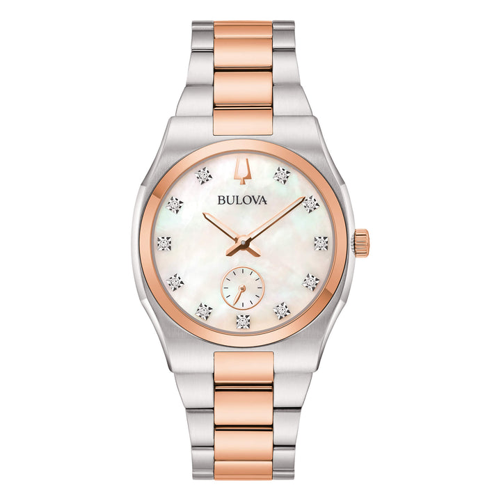 Orologio Donna Bulova Surveyor Lady Quarzo Madreperla Diamanti Acciaio 98P221