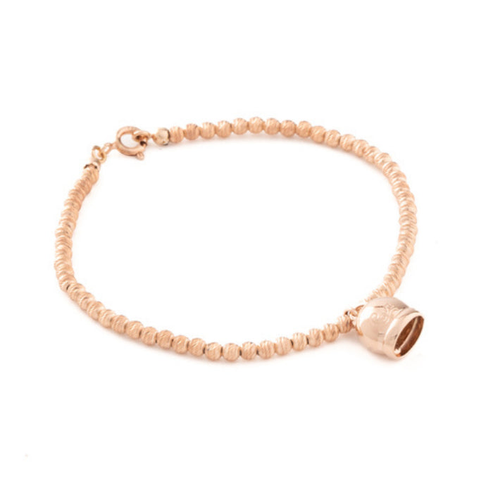 Bracciale La Campanella di Capri Argento Rosè Sfaccettato Porta Fortuna BDD2-ROS