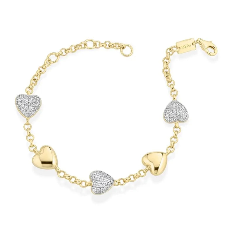 Bracciale Donna Sogni Argento 925 dorato Zirconi Bianchi BR120GB