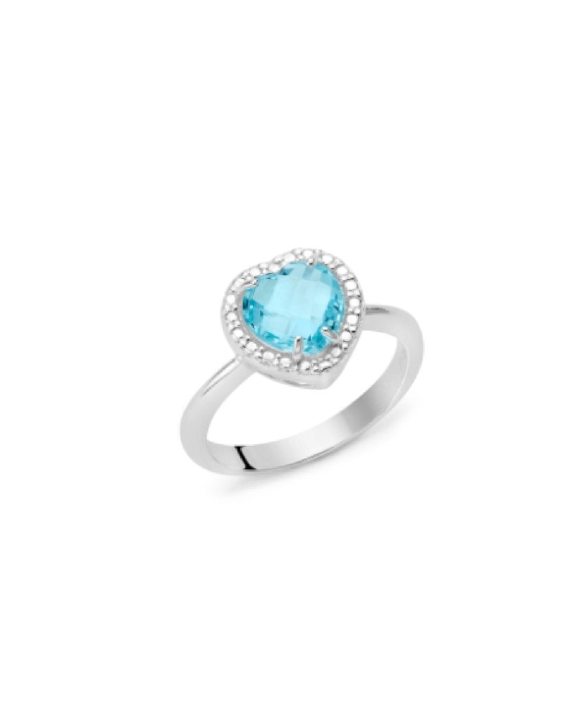 Anello Donna Miluna Argento 925 e topazio azzurro a cuore LID3464M18