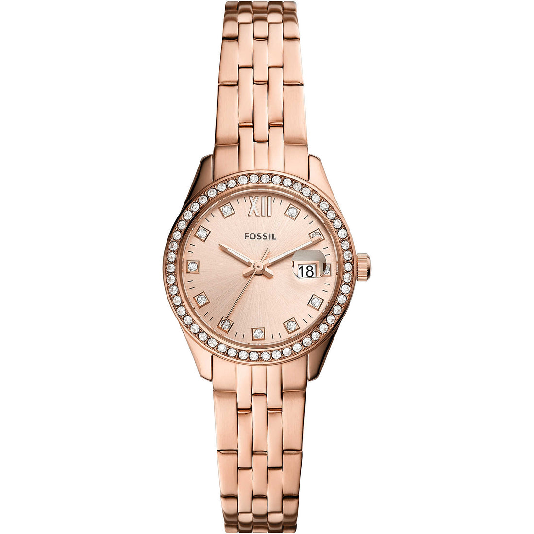 Orologio Donna Fossil acciaio Rosa con ghiera zirconata ES5038