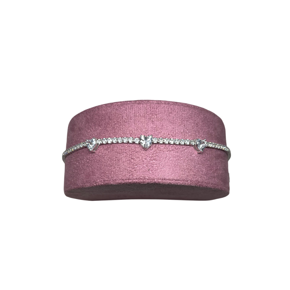 Bracciale Donna Re Mida Tennis Argento 925 Zirconi Cuore Bianco Tennis-38