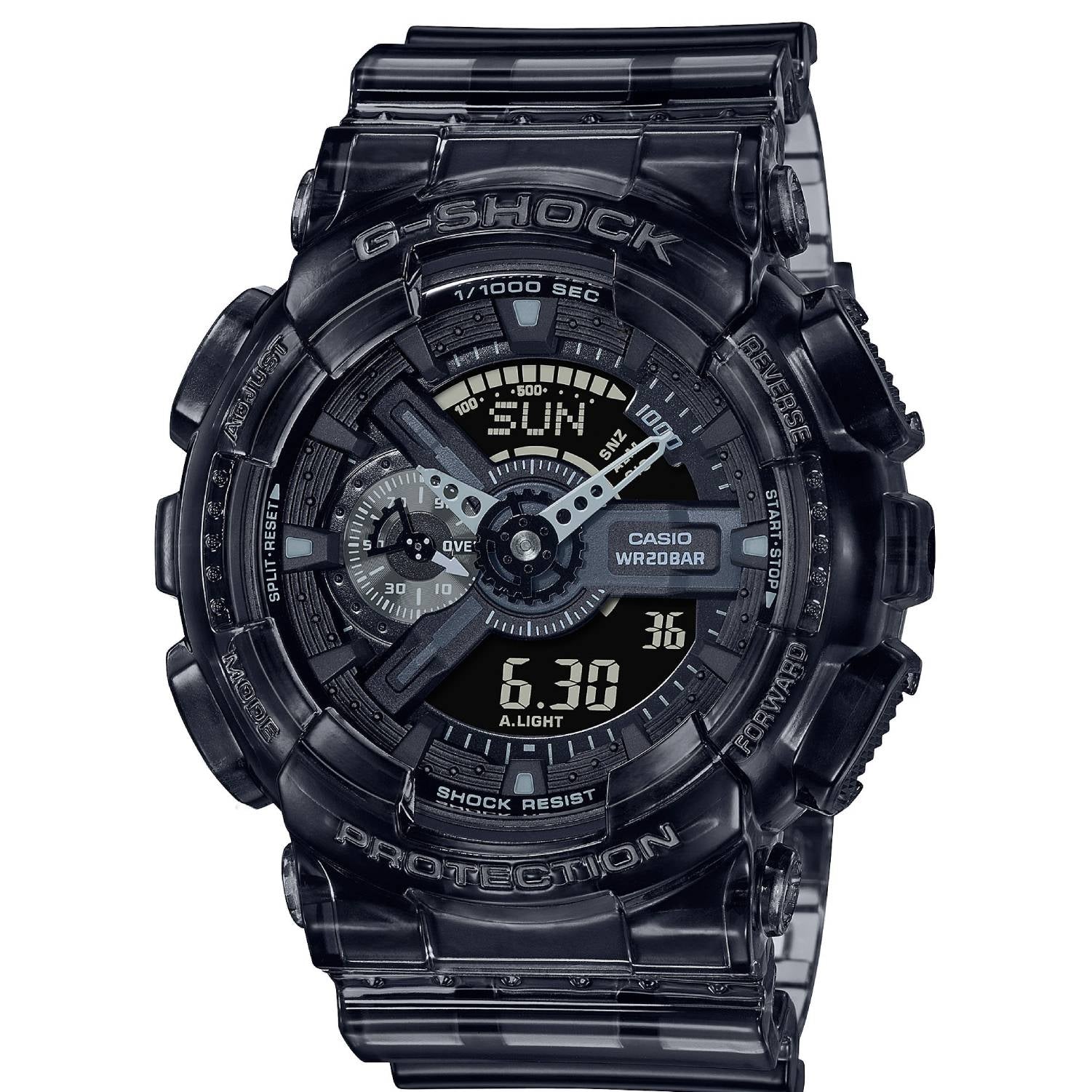 Orologio Uomo Gomma Casio G-SHOCK Skeleton Quarzo Analogico Digitale GA-110SKE-8AER