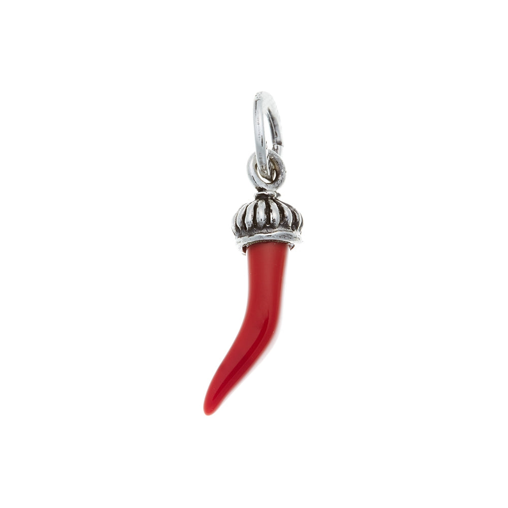 Charm Unisex Giovanni Raspini Argento 925 Corno Rosso Cupola Fatto A Mano10167