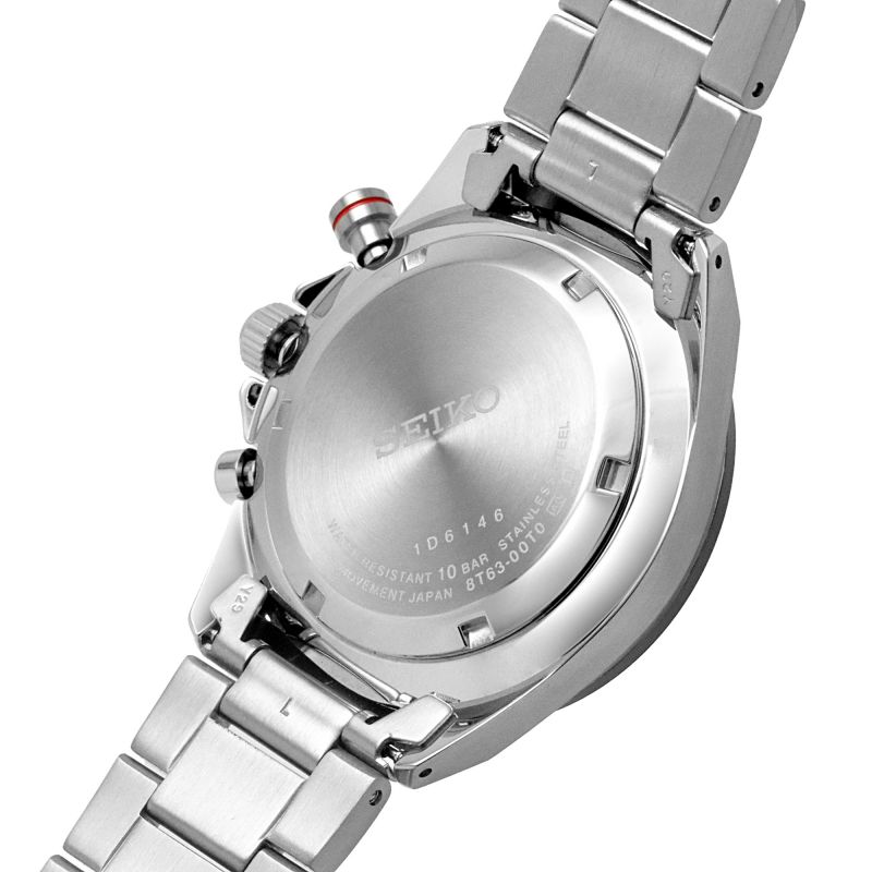 Orologio Uomo Seiko Neo Sport Acciaio Quarzo Cronografo Blu Rosso Data SSB407P1