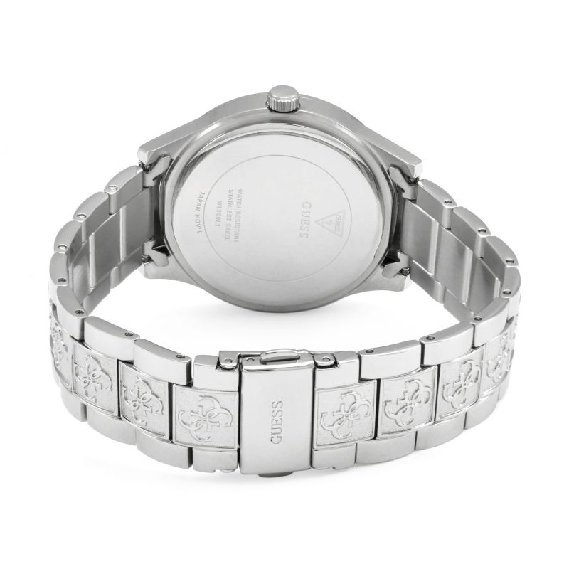 Orologio Donna Guess Quarzo Solo Tempo Acciaio Lavorato Zirconi Bianchi W1280L1