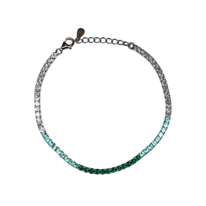 Bracciale Unisex Re Mida Tennis Argento 925 Zirconi Verdi Sfumati Tennis-51