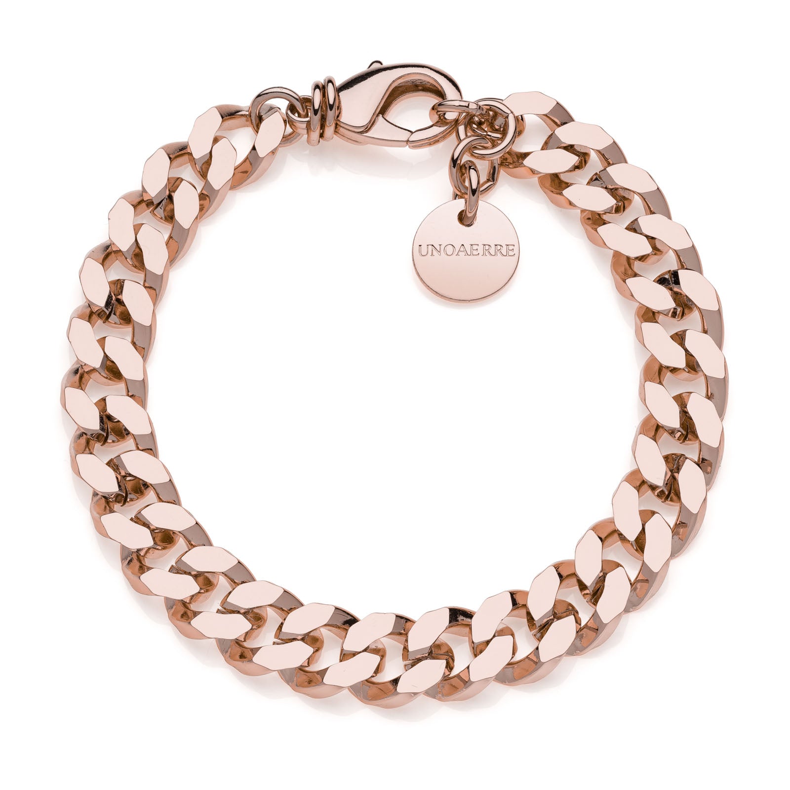 Bracciale Donna Unoaerre Bronzo Rosè Maglia Groumette Schiacciata Lucida 540221