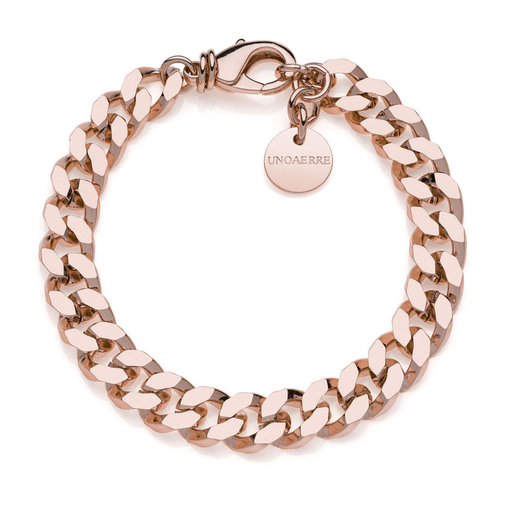 Bracciale Donna Unoaerre Bronzo Rosè Maglia Groumette Schiacciata Lucida 540221