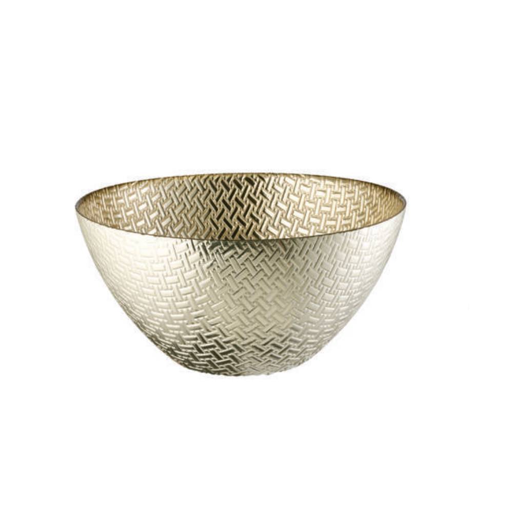 Centrotavola Coppa Onlylux Vetro Pattern 28 cm Oro/Silver OL03085