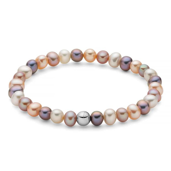 Bracciale Donna Miluna Argento 925 Perle Quattro Colori Elastico PBR3360