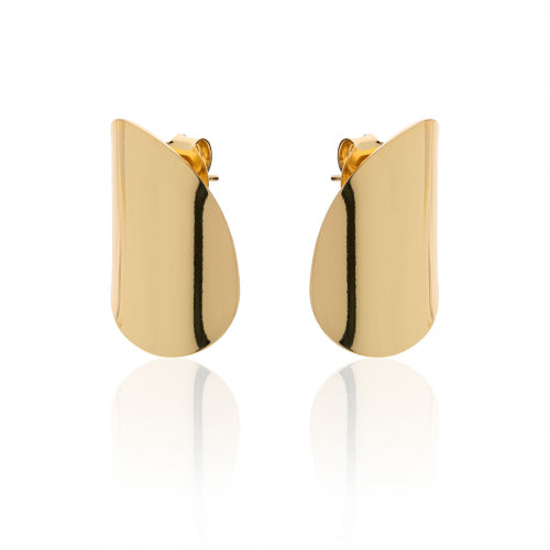 Orecchini Donna Unoaerre Bronzo Dorato Liscio Ventaglio A Lobo 521092