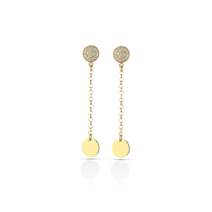 Orecchini Donna Kulto Argento Dorato 925 Pendenti Lunghi Zirconi KE925-16