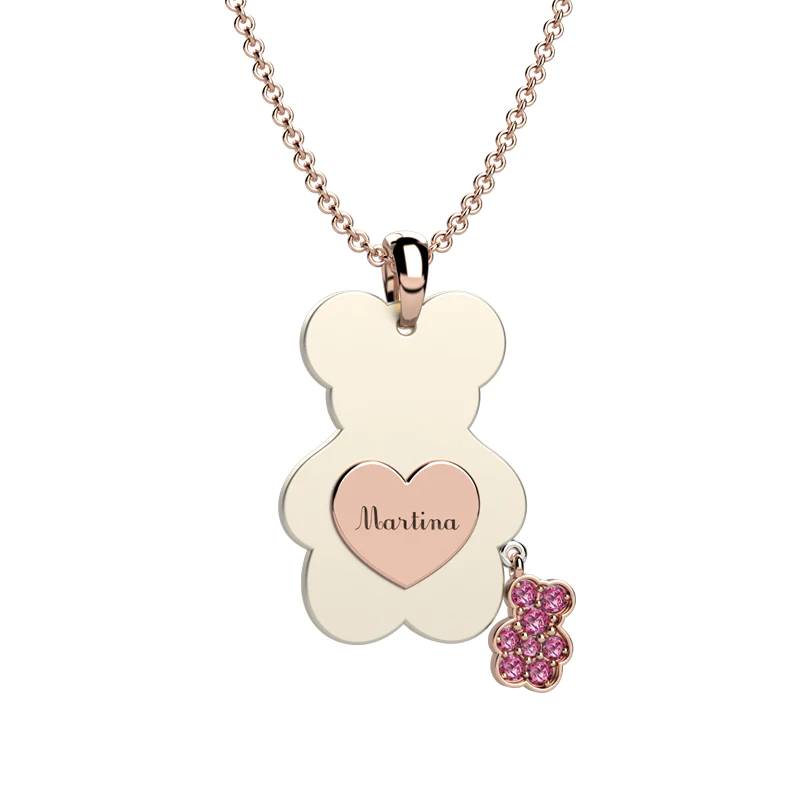 Collana Bambino Donna Nanan Ceramica Oro 9 KT Zirconi Rosa NGIO0014