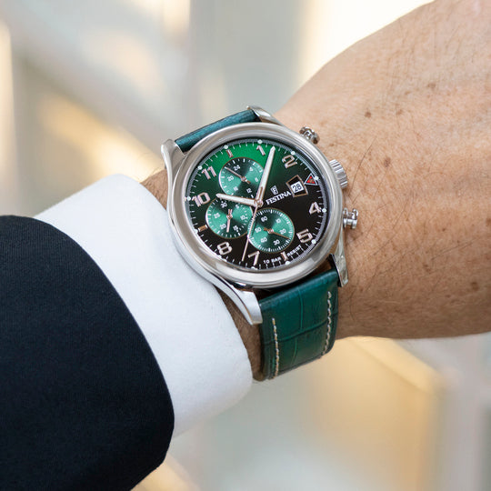 Orologio Uomo Festina Acciaio Cronografo Verde Data F20375/8