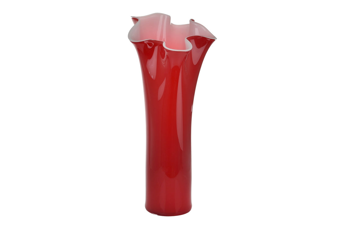 Vaso cristallo Onlylux wave opale rosso 75 cm OL01667