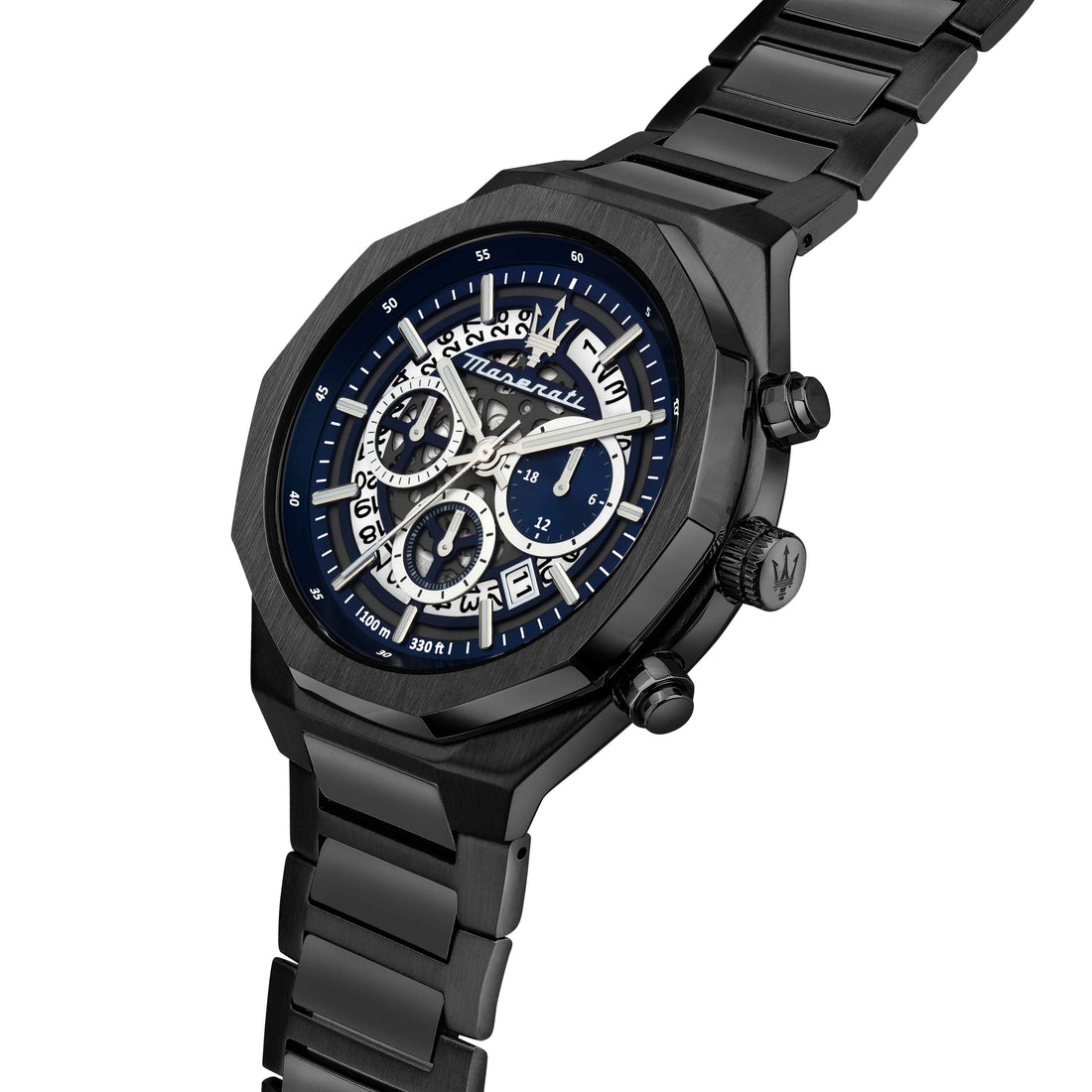 Orologio Uomo Maserati Acciaio Nero PVD Quarzo Cronografo Blu Data R8873642012