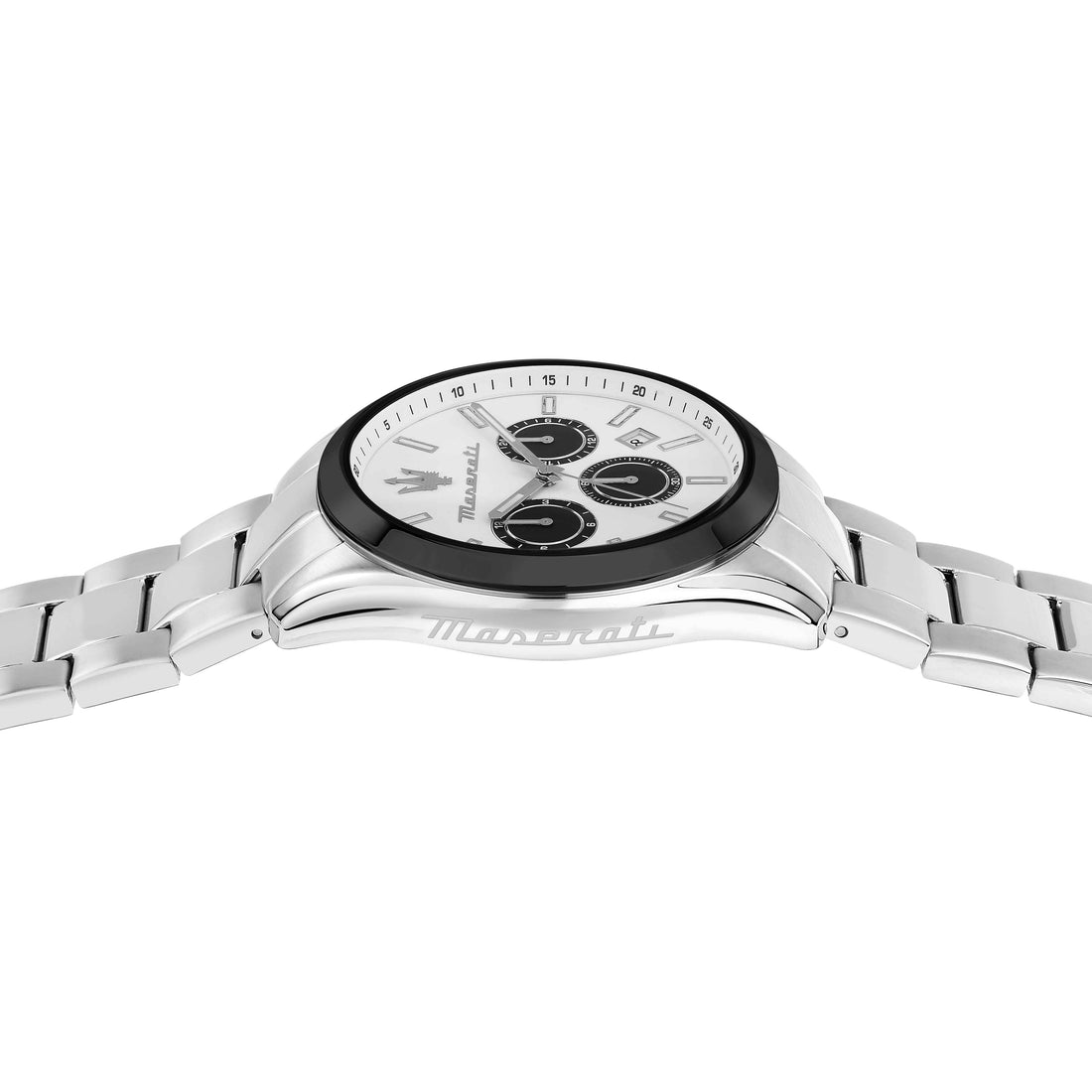 Orologio Uomo Maserati Acciaio Lucido Quarzo Cronografo Bianco Data R8853151004