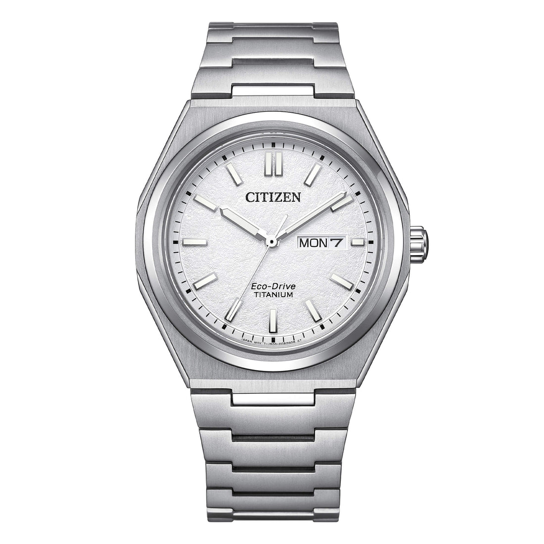 Orologio Uomo Citizen Eco-Drive Super Titanio Bianco Doppia Data AW0130-85A