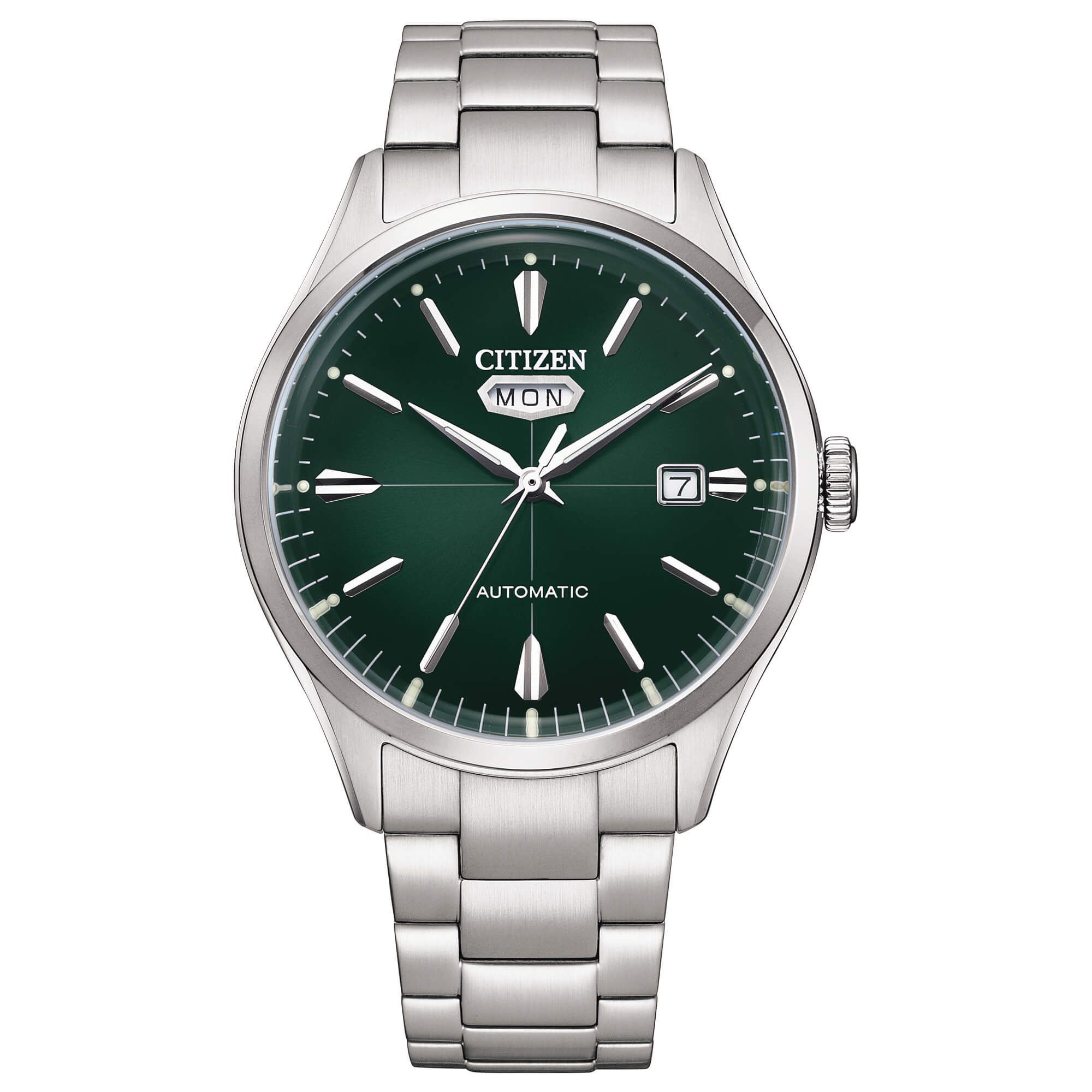 Orologio Uomo Citizen Automatico Acciaio Verde Doppia Data NH8391-51X