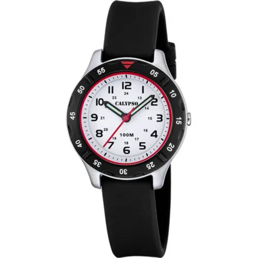 Orologio Bambino Uomo Calypso Gomma Quarzo Solo Tempo Numeri neri K5847/1