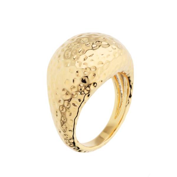 Anello Donna Etrusca Bronzo Dorato Fascia Martellata WSET00923.YG-16