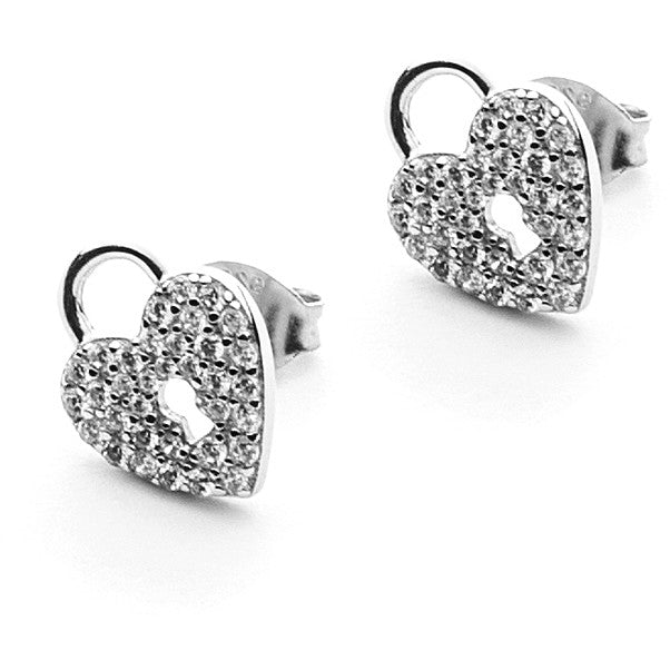 Orecchini Donna 4US Cesare Paciotti Argento 925 Cuore Zirconi Bianchi 4UOR4578W