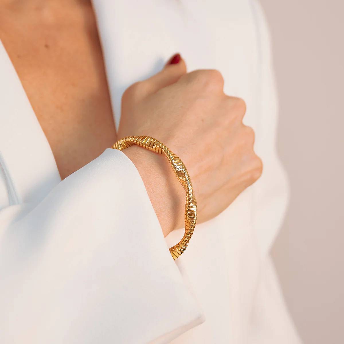 Bracciale Donna Etrusca Rigido Tubogas Bronzo Dorato WSET00766.YG