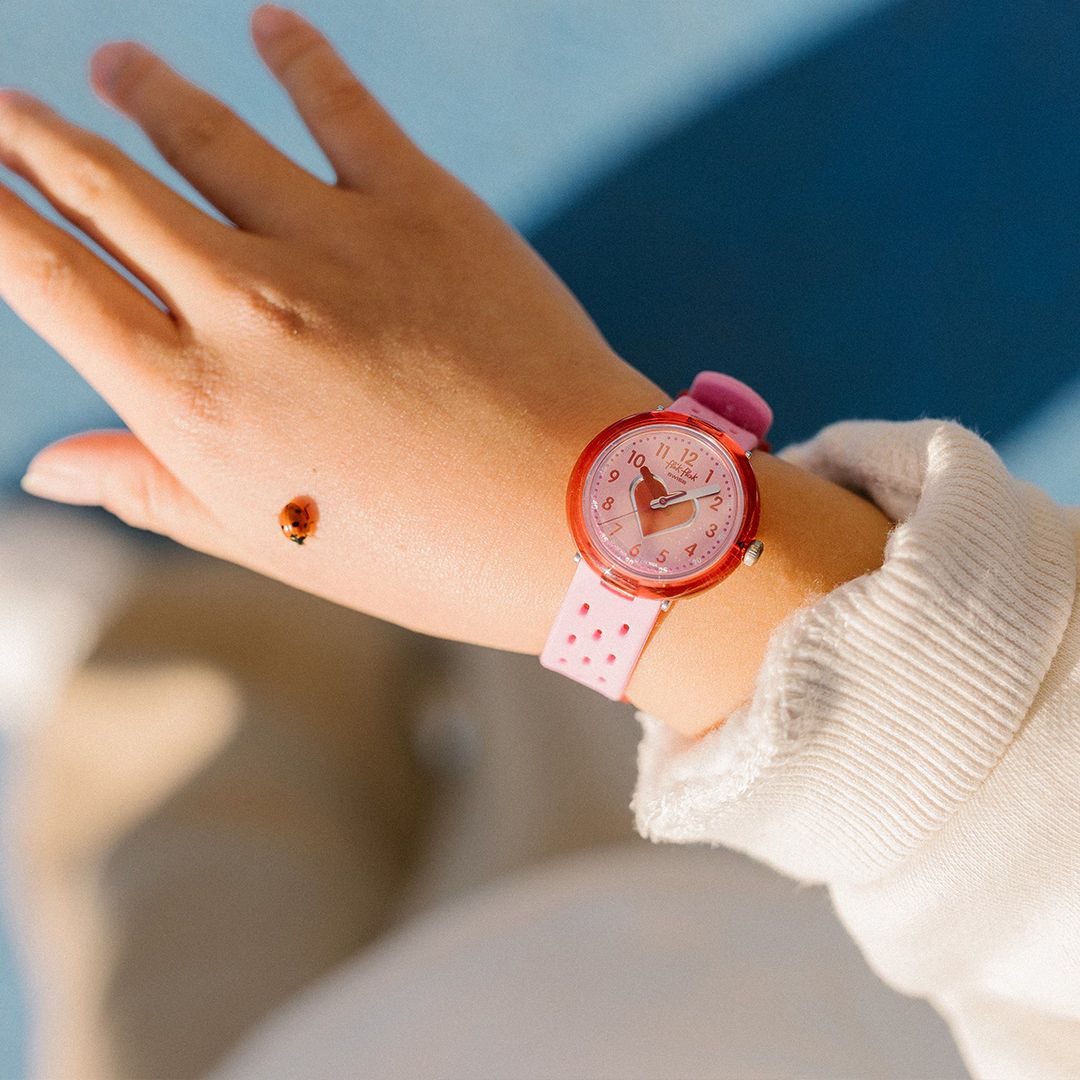 Orologio Bambina Swatch Flik Flak FIZZ IN PINK Rosa Cuore ZFCNP004